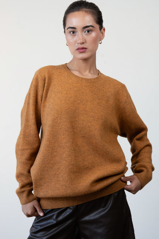LAMBSWOOL MAPLE YELLOW CREWNECK PULLOVER