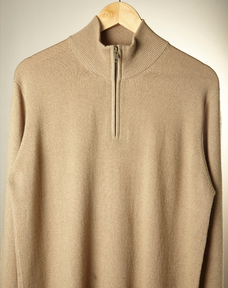  Neutral Beige Pure Cashmere Cable Knit Jumper 2