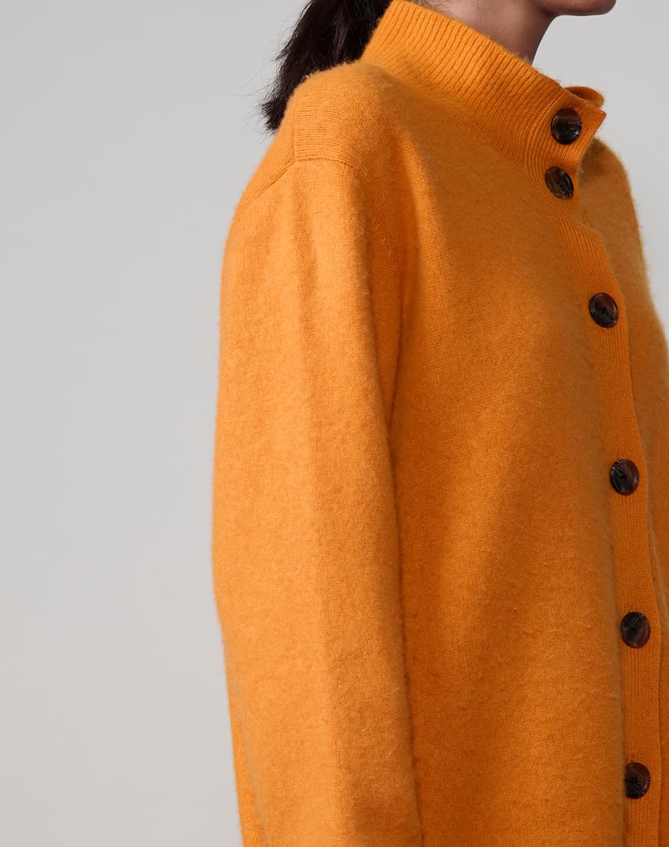 Spiced Saffron Pure Cashmere Cardigan