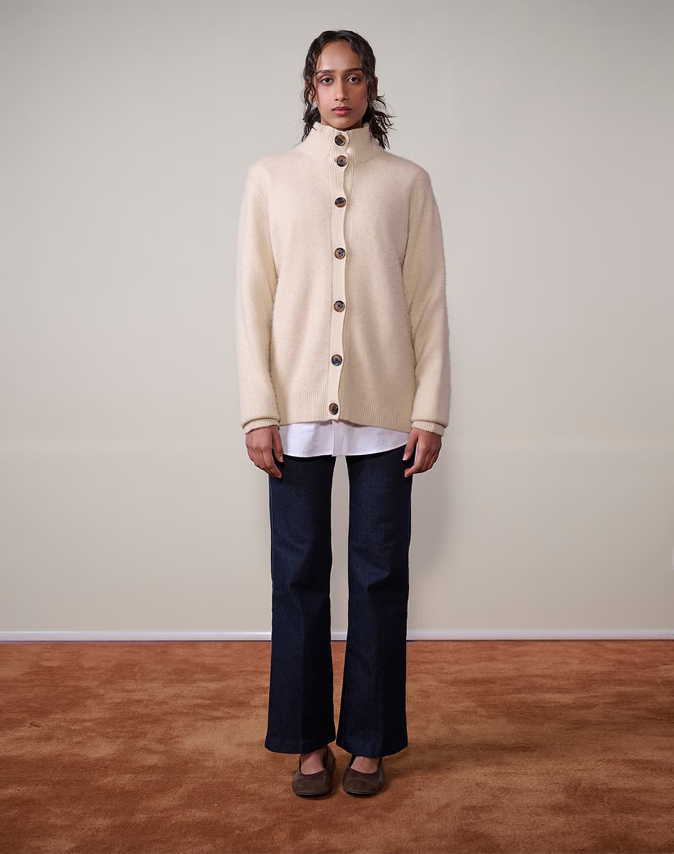 Ivory Cream Pure Cashmere Cardigan 4