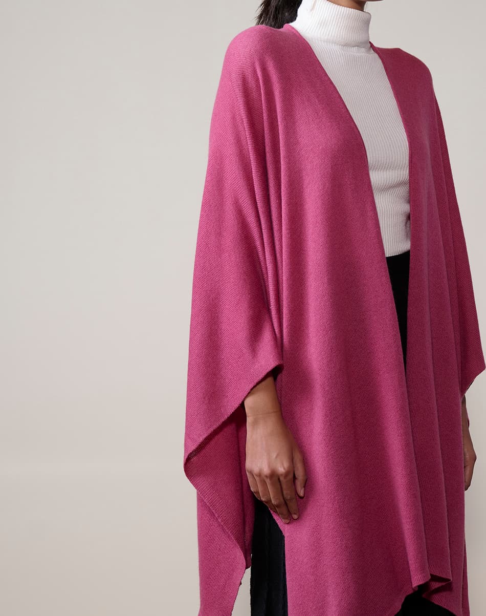 Rose Pink Pure Cashmere Cape 6