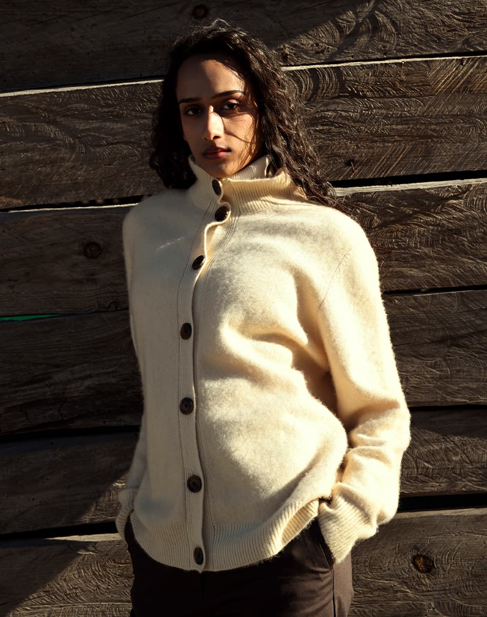 Ivory Cream Pure Cashmere Cardigan 2