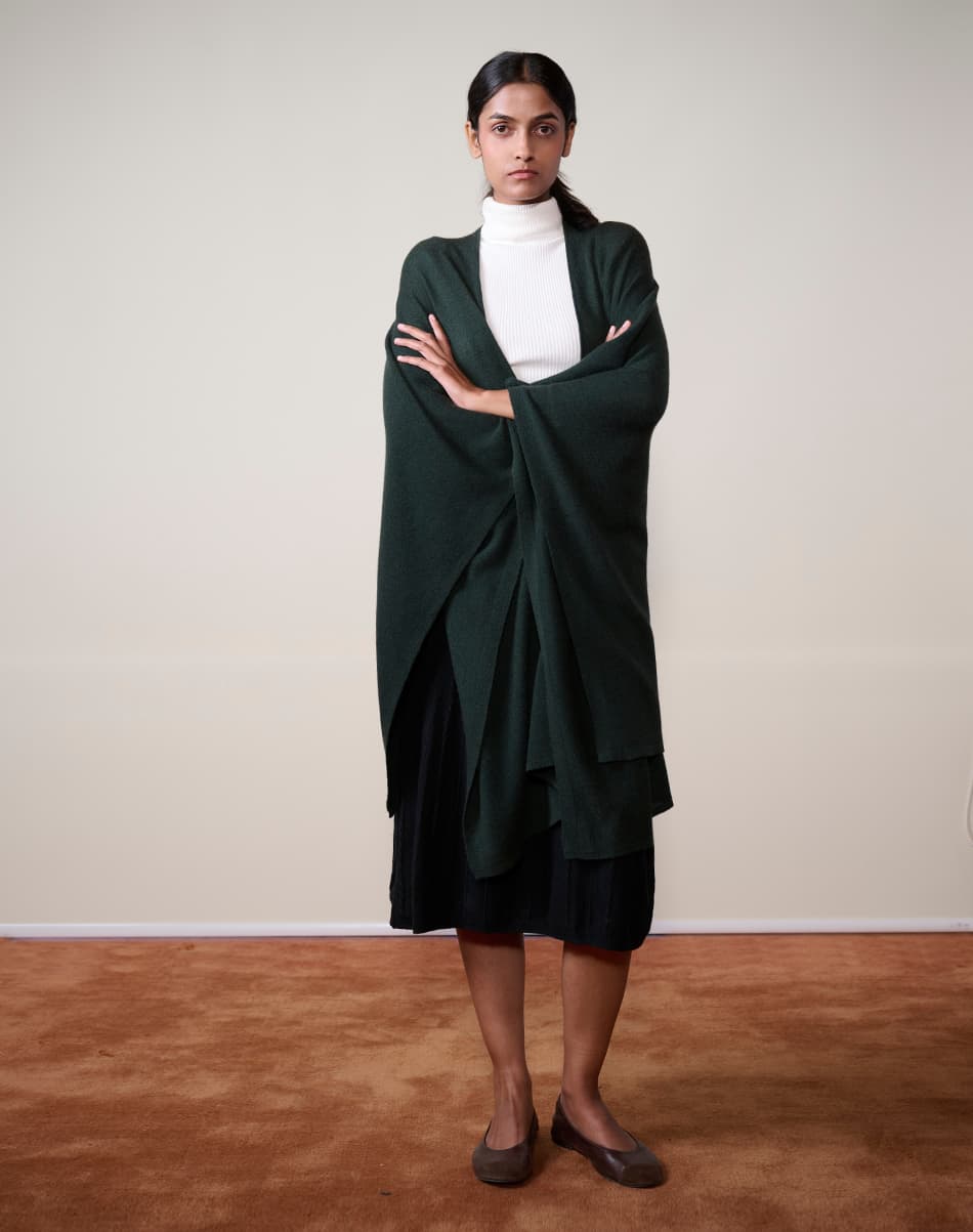 Evergreen Pure Cashmere Cape