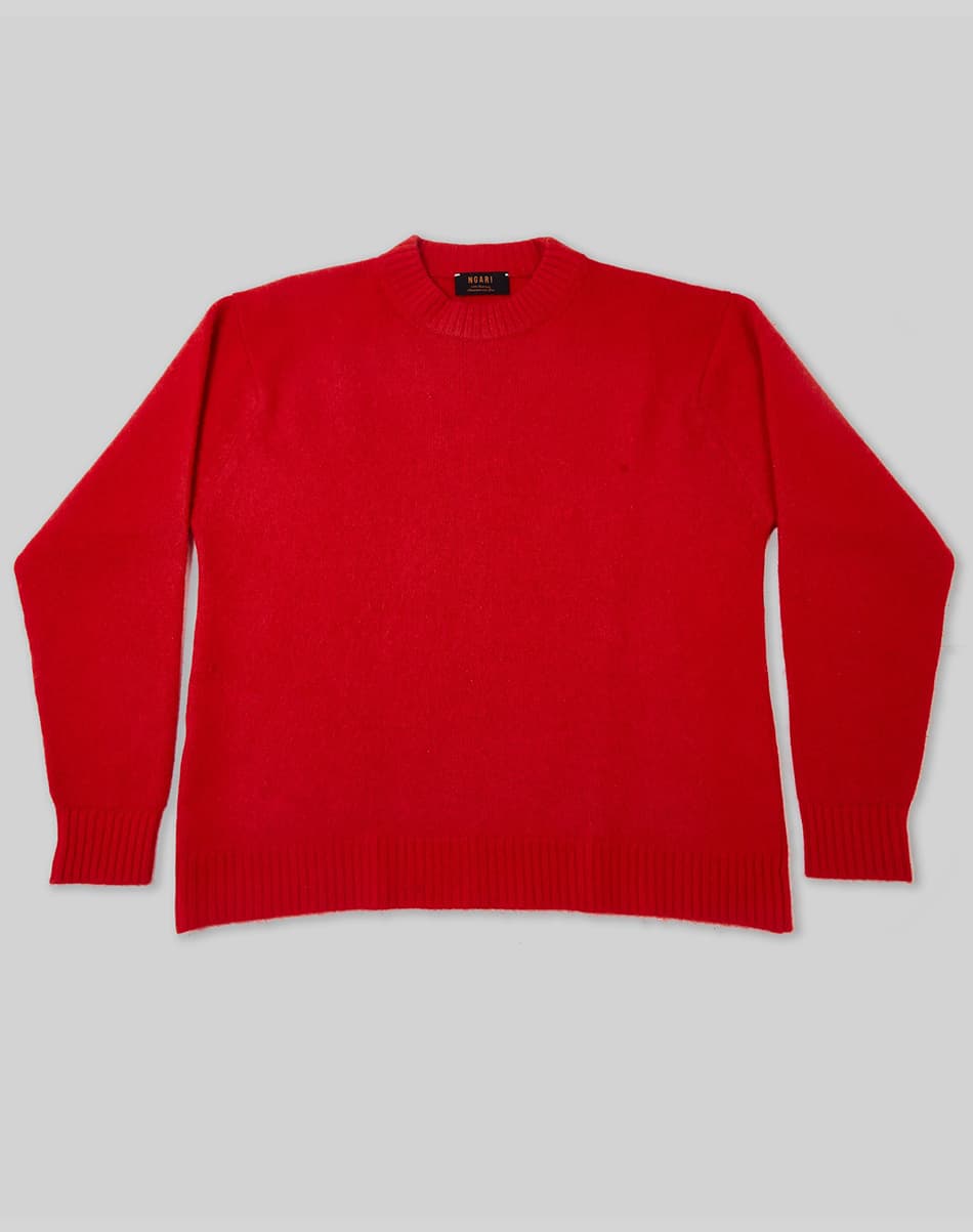 Winter Red Pure Cashmere Roundneck Pullover 5