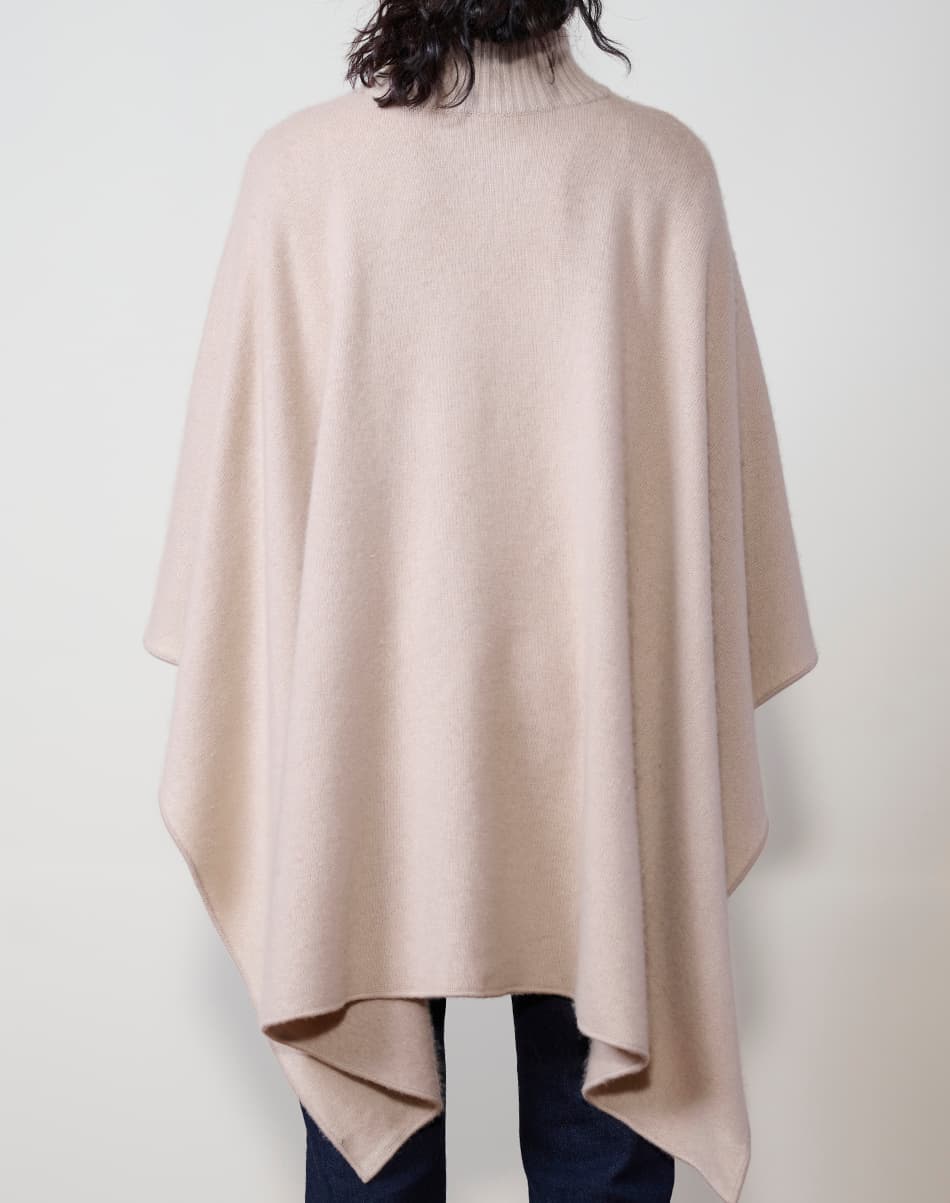 Natural Ecru Pure Cashmere Poncho 3