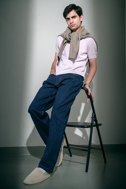 Dark Blue Men’s Baggy Fit Organic Cotton Denim Jeans