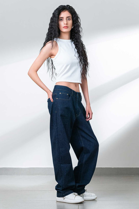 Dark Blue women’s Baggy Fit Denim Jeans