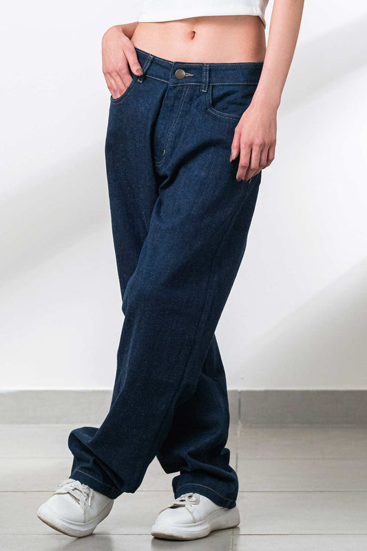 Dark Blue women’s Baggy Fit Denim Jeans